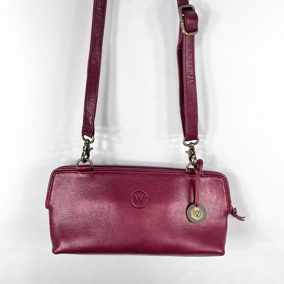 Wanderers Travel Co Crossbody Bag Marianna Burgundy Leather Handbag - Picture 1 of 16